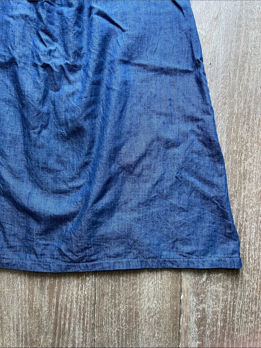 EUC Monica + Andy Embroidered Bib Chanbray Dress
